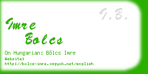 imre bolcs business card